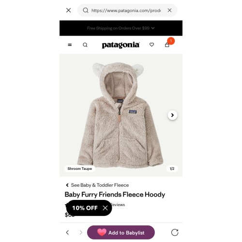 Patagonia Baby Furry Friends Fleece Hoody