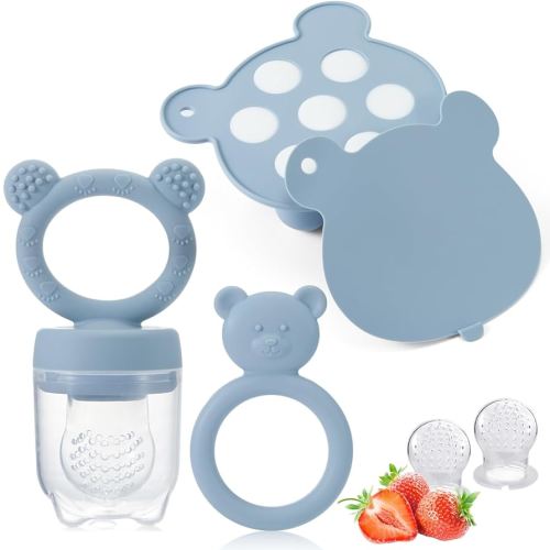 KEERT Baby Fruit Feeder with Popsicle Mold, Teething Teethers for Babies 3-12 Months,Teething Toys for Babies Feeding Gift