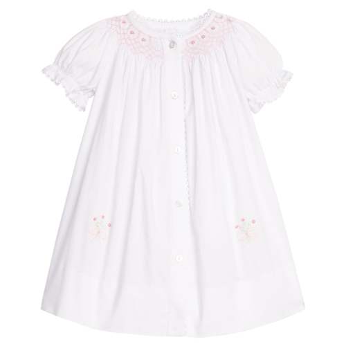 Smocked Heirloom Gown - Pink Roses