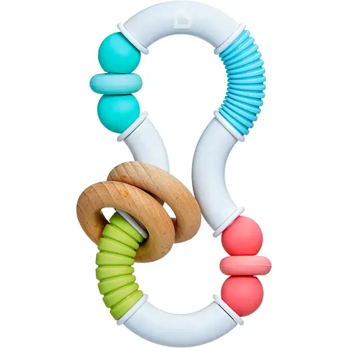 Munchkin® Sili Twisty™ Bendable Baby Teether Toy, Silicone and Wood, BPA Free, 3+ Months