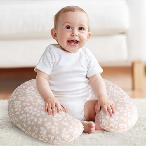 The Peanutshell Nursing Pillow for Breastfeeding, Breast Feeding Pillows for Babies, New Baby Essentials, Beige Botanical