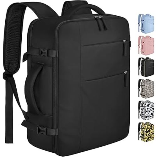 Capolo Travel Backpack for Women Men Waterproof Laptop Backpack Airlines Approved Carry On Backpack Bag Computer Bookbag for Business, Work, Traveling Fits 17 Inch Laptop(Black Zipper)