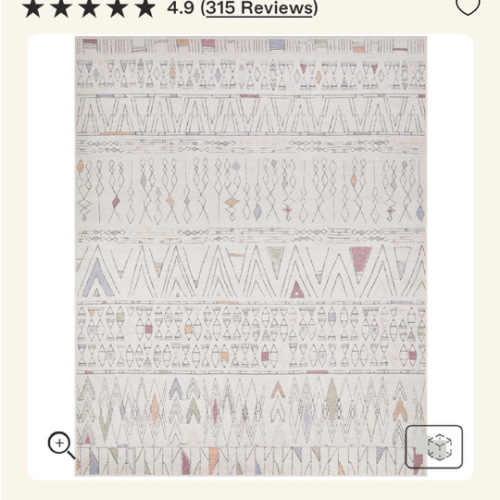 Washable rug for baby's room/play area! Sena - Sand/Multi