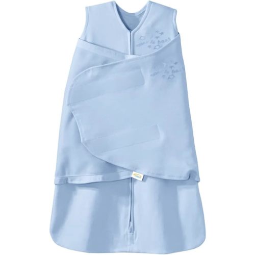 HALO 100% Cotton Sleepsack Swaddle, 3-Way Adjustable Wearable Blanket, TOG 1.5, Baby Blue, Newborn, 0-3 Months
