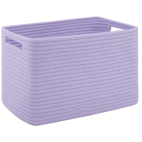 CHERISHGARD Cotton Storage Baskets,13 x 9 x 7.8 Inch, Woven Closet Organizers,Baskets for Organizing, Colorful Baskets for Baby Room