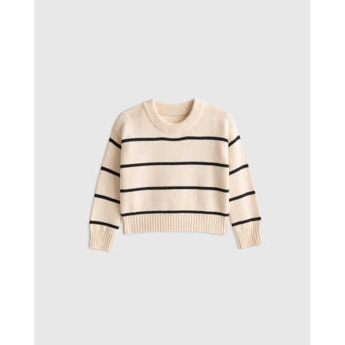100% Organic Cotton Striped Crew Sweater