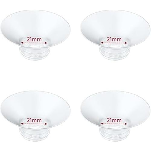 Flange Insert 4PCS 21mm Compatible with Momcozy M9/M6/M5/S12 Pro/V1 Pro/V2 pro, Spectra/Medela/Elvie/NCVI/TSRETE/eufy/Lansinoh/Paruu/MomMed Breast Pump 24mm Shields/Flanges (4pcs-21mm)