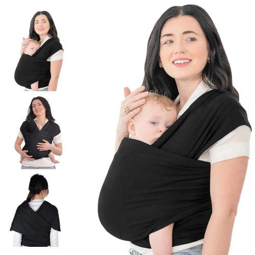 Baby Wrap Carrier,Original Breathable Baby Carrier Wrap Sling Lightweight Hands Free Newborn Wrap Swaddle Holder Adjustable Baby Slings Carrier for Newborn to Infant Toddler Essentials 7 to 35 lbs