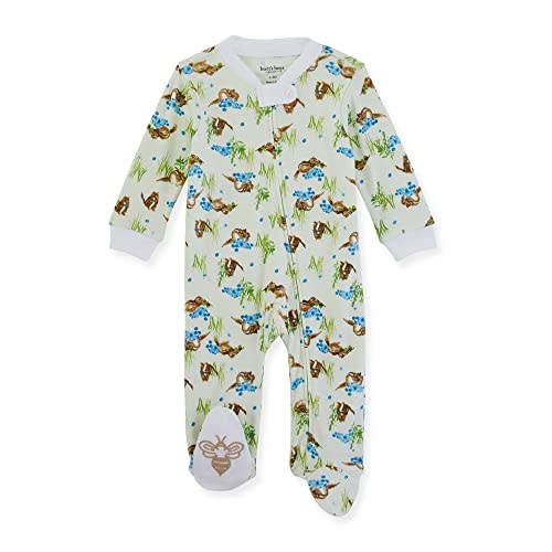 Burt's Bees Baby Boys' Sleep & Play PJs, 100% Organic Cotton One-Piece Zip Front Jumpsuit, Baby Boys Footie Pajamas & PJs