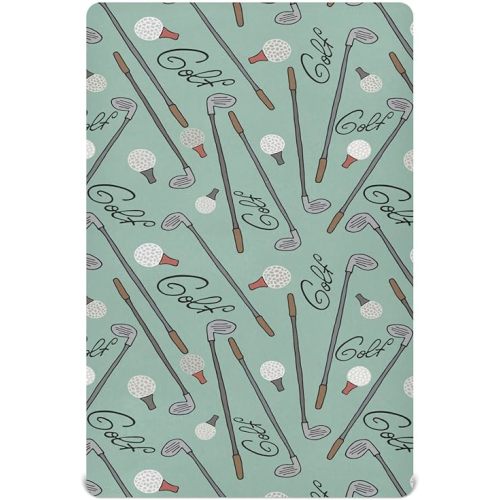 Golf Cartoon Crib Sheets Soft Breathable Fitted Baby Crib Sheets Mattress Cover for Girl Boys, 52" x 28" x 9"