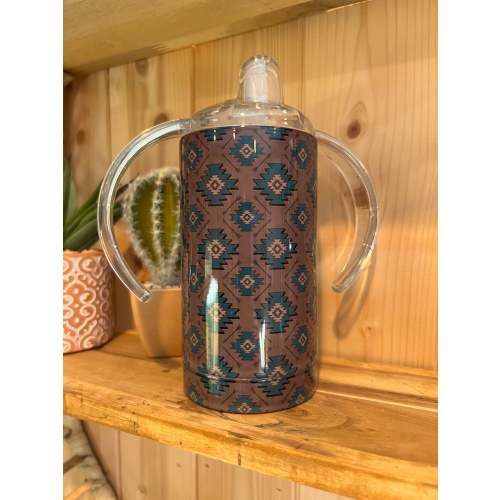 Brown Aztec kids sippy cup