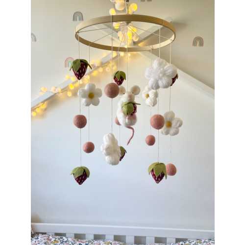 strawberry mouse baby mobile