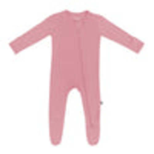 Bamboo Zippered Footie - Apple Blossom 3-6m