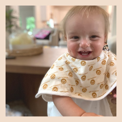 spit happens burp cloth- MUSTARD
