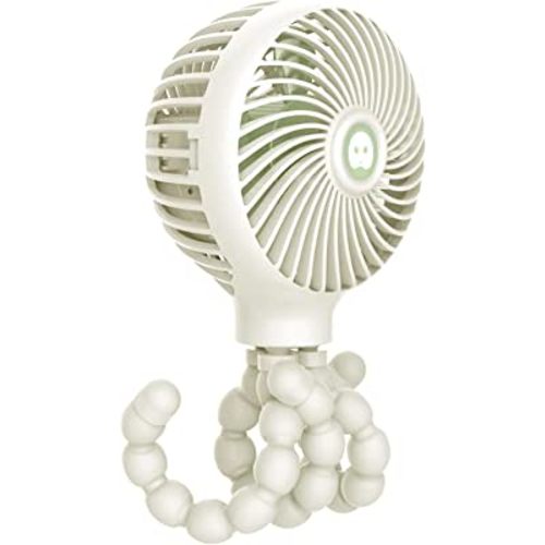 TRELC Mini Handheld Stroller Fan, Personal Portable Baby Fan with Flexible Tripod, 2024 Upgraded Version, Gift for Children, Rechargeable Fan for Office Room Car Traveling BBQ Gym Fan (White)