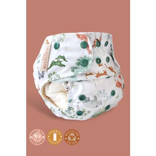 Lighthouse Kids Company - All-In-One (AIO) Cloth Diaper with Athletic Wicking Jersey (AWJ) - Safari