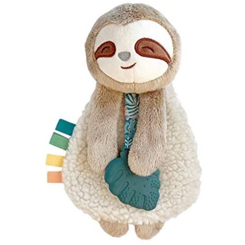 Itzy Ritzy - Itzy Lovey Including Teether, Textured Ribbons & Dangle Arms; Features Crinkle Sound, Sherpa Fabric and Minky Plush; Sloth