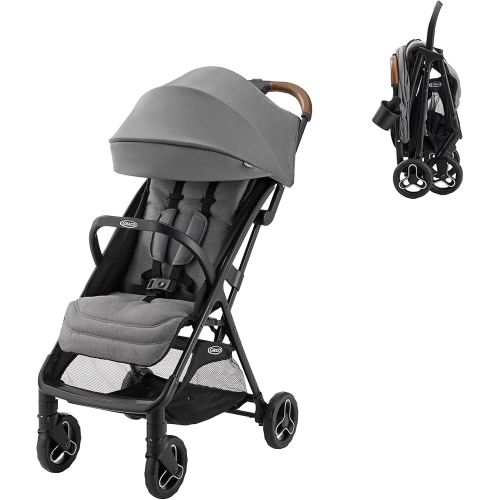 Graco Ready2Jet Compact Stroller – Overhead Friendly Compact Travel Stroller with Automatic Fold, Kingston