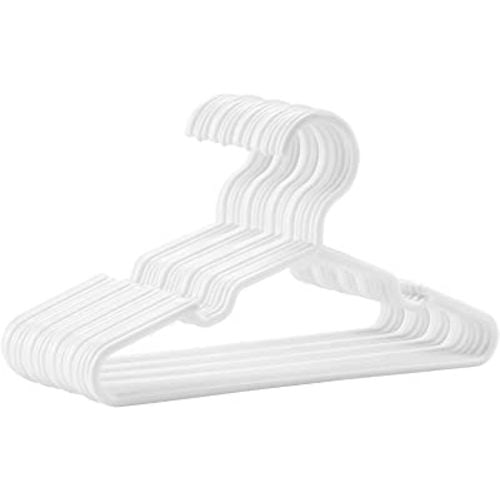 trusir Baby Hangers 60 Pack - 11.5” Inch Kid Hangers White Plastic Infant Hangers Baby Clothes Hangers(White,60Pack)