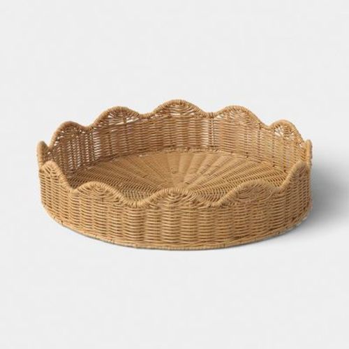 18" Scallop Round Tray Natural - Threshold™
