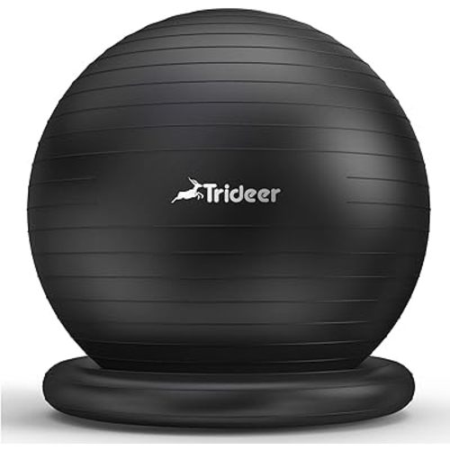 Trideer Yoga Ball Chair with Base - Stability & Fitness Ball Seat for Home Office, Pregnancy & Workout