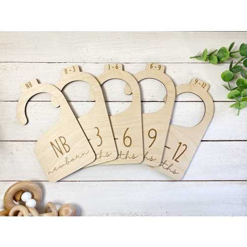 Laser Cut Wood Baby Closet Dividers – Modern Nursery Organization - Clothes Size Markers - Baby Shower Gift