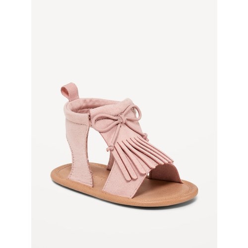 Faux-Suede Fringe Sandals for Baby