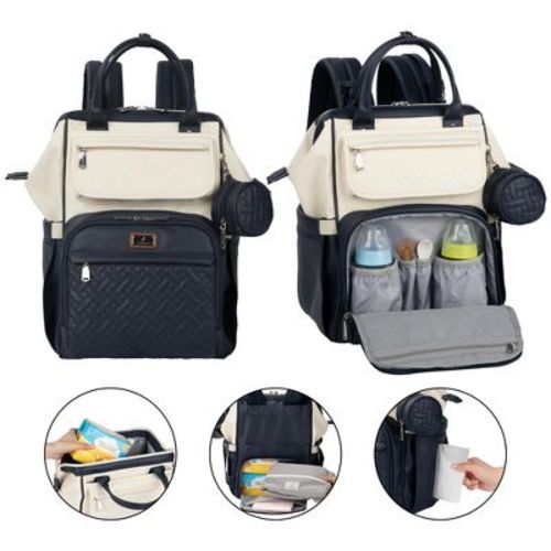 BabbleRoo Diaper Bag Backpack, Spacious & Stylish Nappy Organizer, Blueberry Cream, 1 pc