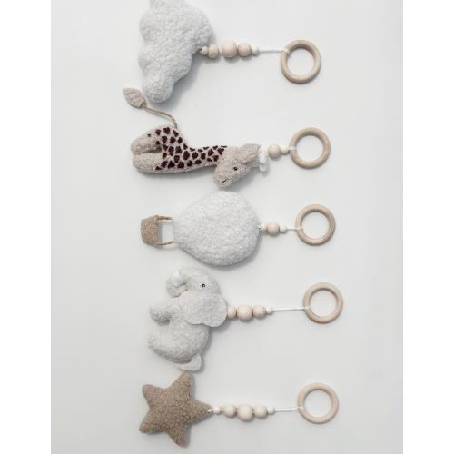 Baby gym boucle Safari Air balloons Star Cloud Giraffe Elephant Baby gym set Handing sensory toys Toddler activity centre Wooden frame baby