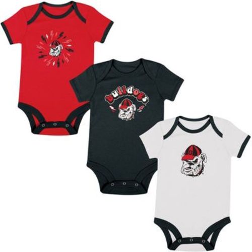 Ncaa Georgia Bulldogs Infant Boys' 3pk Bodysuit - 3-6m