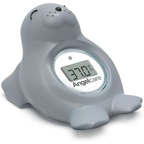 Angelcare Bath and Room Thermometer - Happy Seal, Grey, One Size