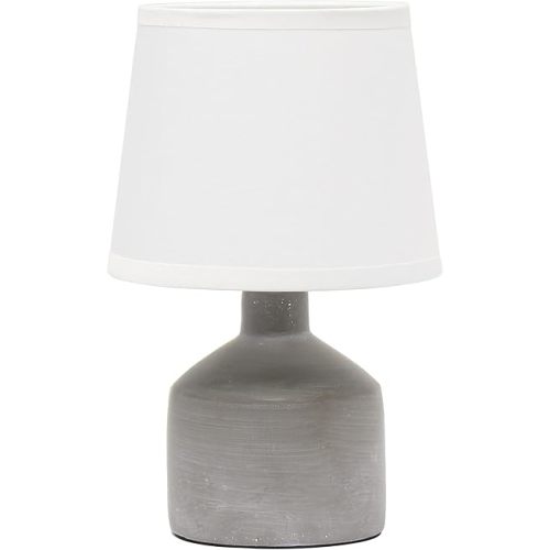 Simple Designs LT2080-GRY Mini Bocksbeutal Concrete Table Lamp, Gray
