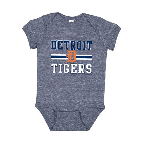 Detroit Tigers Baby Navy Blue Home Team Short Sleeve One Piece