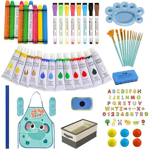 SUNFATT Kids Easel Accessory Set,100+ Art Supplies for Children's Painting,Drawing,or Crafting,Kids Toys for Ages Aged 3 4 5 6 7,8-13