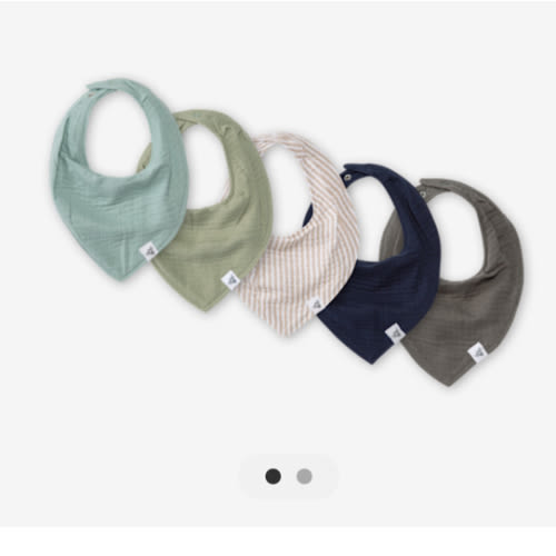Burt's Bees Baby 5-Pack Bandana Bib Set with Snap Closure