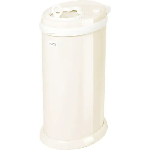 Ubbi Stainless Steel Diaper Pail, Odor Locking, No Special Bag Required, Award-Winning, Registry Must-Have, Cream