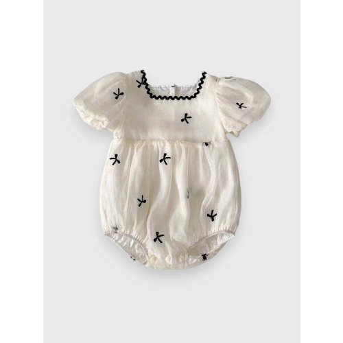 Baby Girl Bow Puff Sleeve Romper