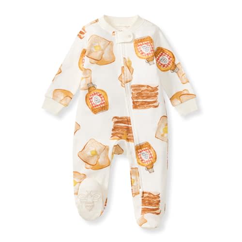 Burt's Bees Baby Baby Girls Pajamas, Zip Front Non-Slip Footed Sleeper Pjs, 100% Organic Cotton