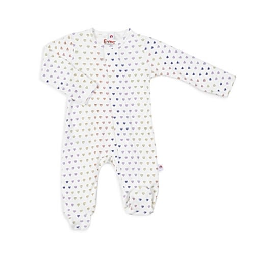 E=MC2 Preemie Pop Art Heart Magnetic Footie in WhiteE=MC2 Preemie Pop Art Heart Magnetic Footie in White