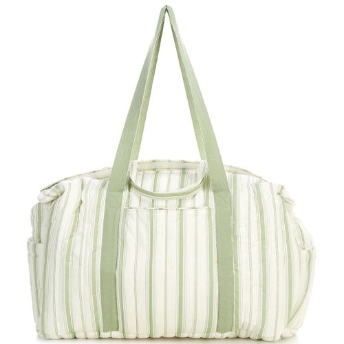 Edgehill Collection x Kristin Ellen Hockman Leo Green Stripe Weekender Bag