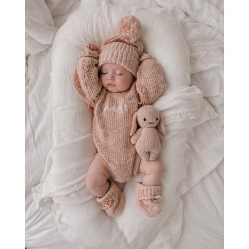 CHUNKY TEXTURED KNIT ROMPER | ROSE