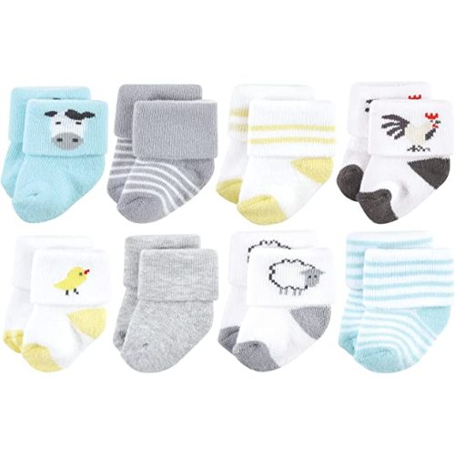 Hudson Baby Baby Girls' Cotton Rich Newborn and Terry Socks