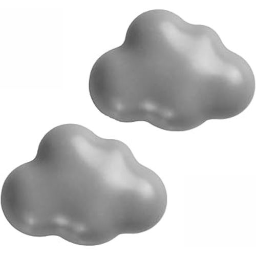 Ceramic Cabinet Knobs Door Furniture Handles Modern Knobs and Handles Kids Room Drawer Dresser Knob 2PCS (Matte Cartoon, Gray)