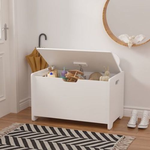 Racxily Kids Toy Storage Organizer with Rolling Drawer£¬ Modern Wooden Toy Chest with Wheels, Large Pull-Out Bin for Nursery, Bedroom or Playroom
