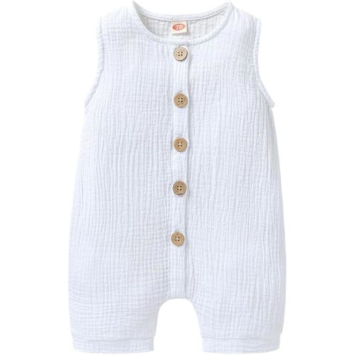 Infant Newborn Baby Boys Girls Cotton Linen Romper Summer Jumpsuit Sleeveless Overalls Clothing Set