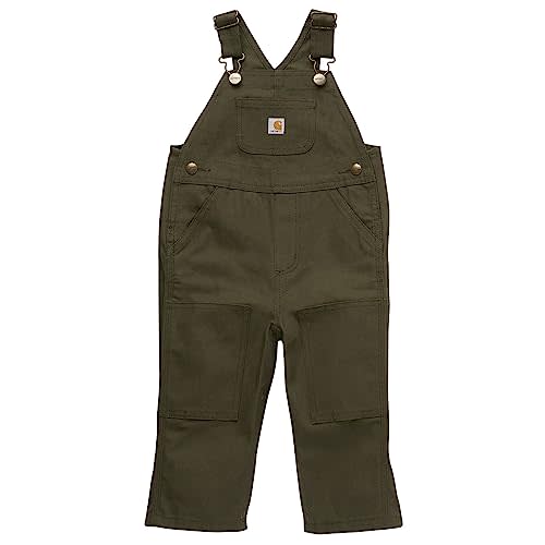 Carhartt Boys Loose Fit Canvas Bib Overalls, Olive Green, 9 Months