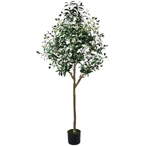 HaiSpring Artificial Olive Tree 5ft (60'') Tall Fake Plants Suitable for Modern Living Rooms Home Office Indoor & Outdoor Garden Decor, Nearly Natural Silk Tree for Housewarming Gift