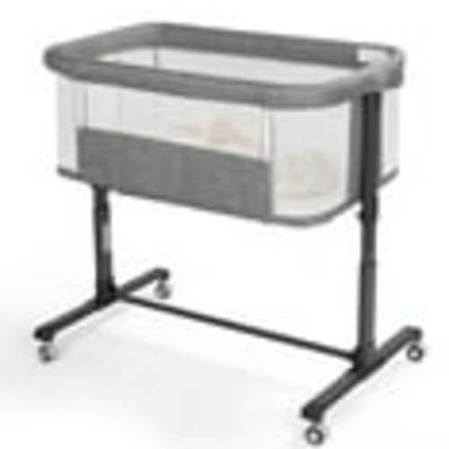AILEEKISS Baby Bassinet Bedside Sleeper, Height Adjustable Newborn Baby Bassinet with Wheels, Grey