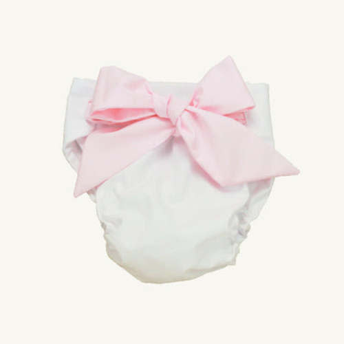 Baby Bow Bottom Bloomer - Worth Avenue White with Palm Beach Pink