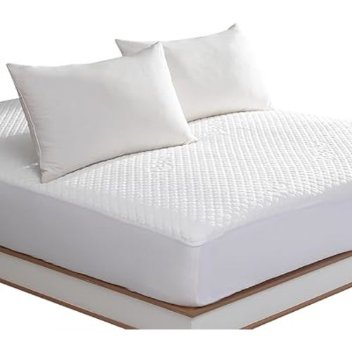 King Size Waterproof Mattress Protector Rayon from Bamboo Fitted Mattress Pad Cover with Deep Pocket Up to 18''